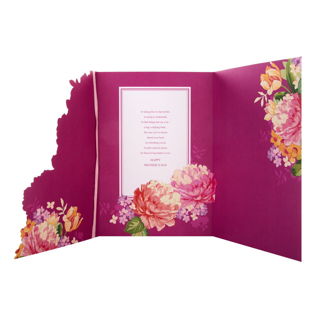 Recyclable Mother's Day Card - Classic Die-cut Floral Design