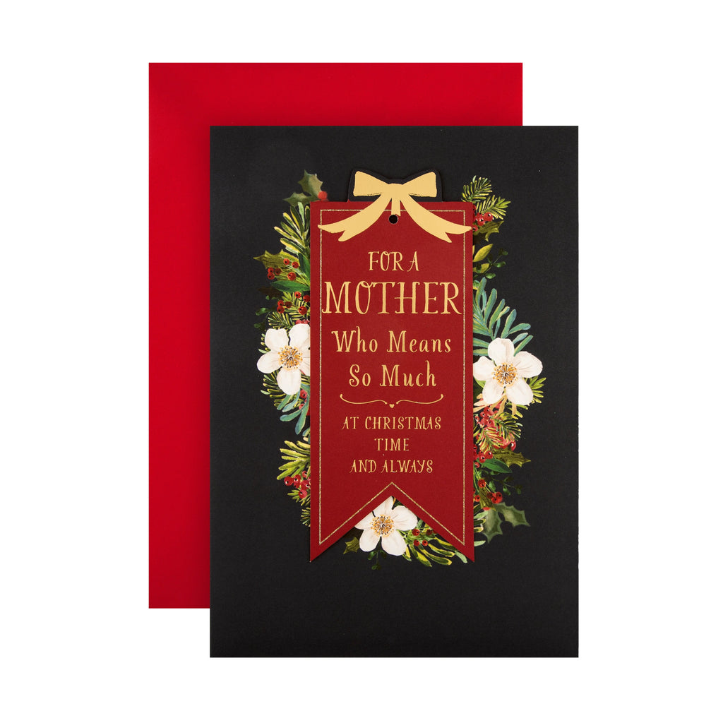 Christmas Card for Mother - 3D Effect Tag Design