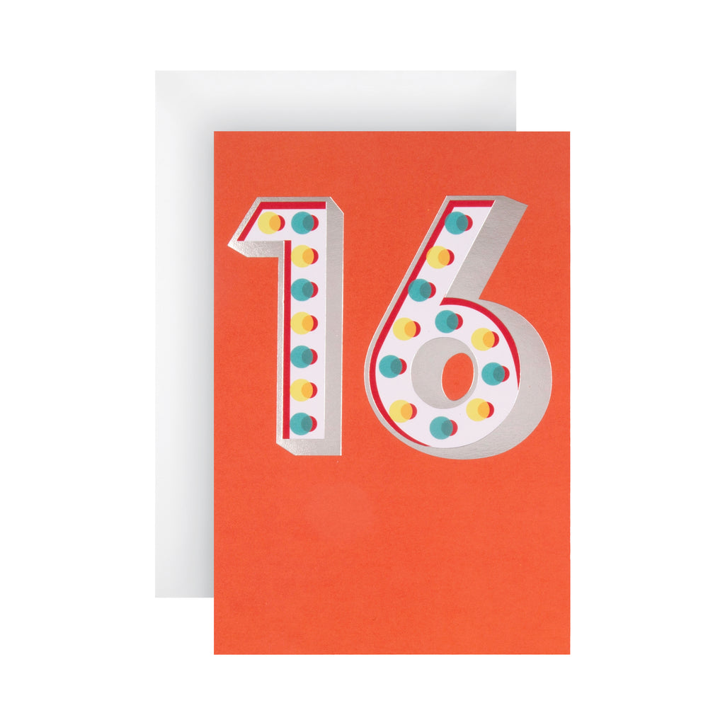 16th Birthday Card - Stylish Contemporary Design