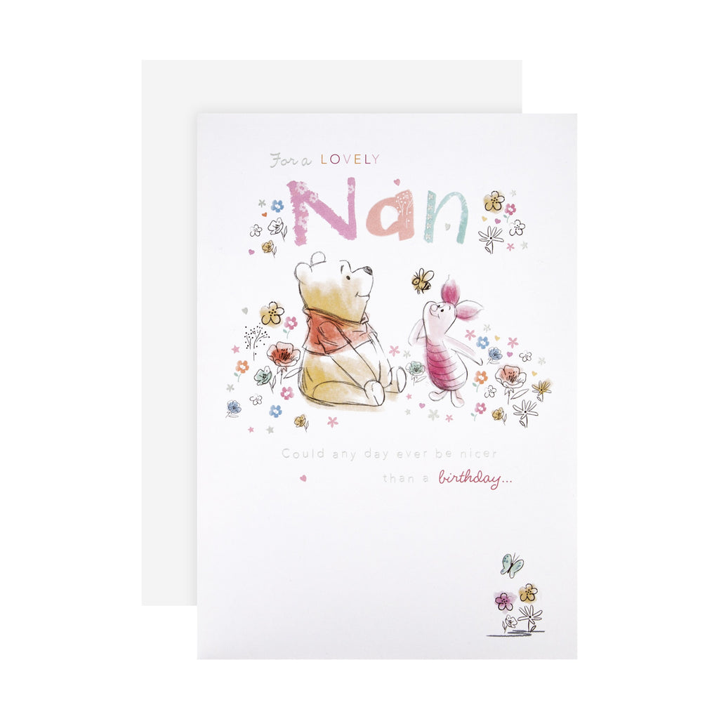 Birthday Card for Nan - Cute Disney Winnie-the-Pooh Design