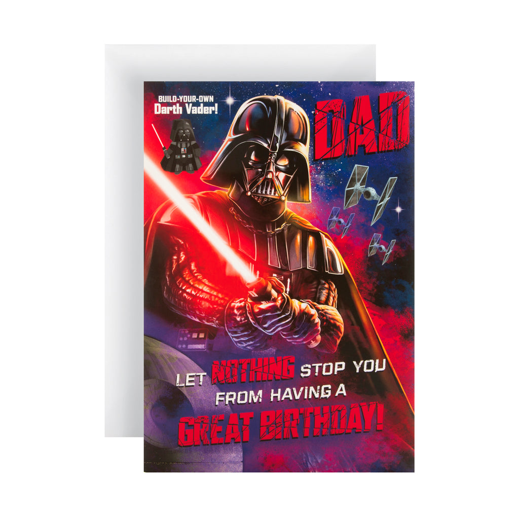 Birthday Card for Dad - Star Wars Darth Vader Design with Pop-out and Make Model