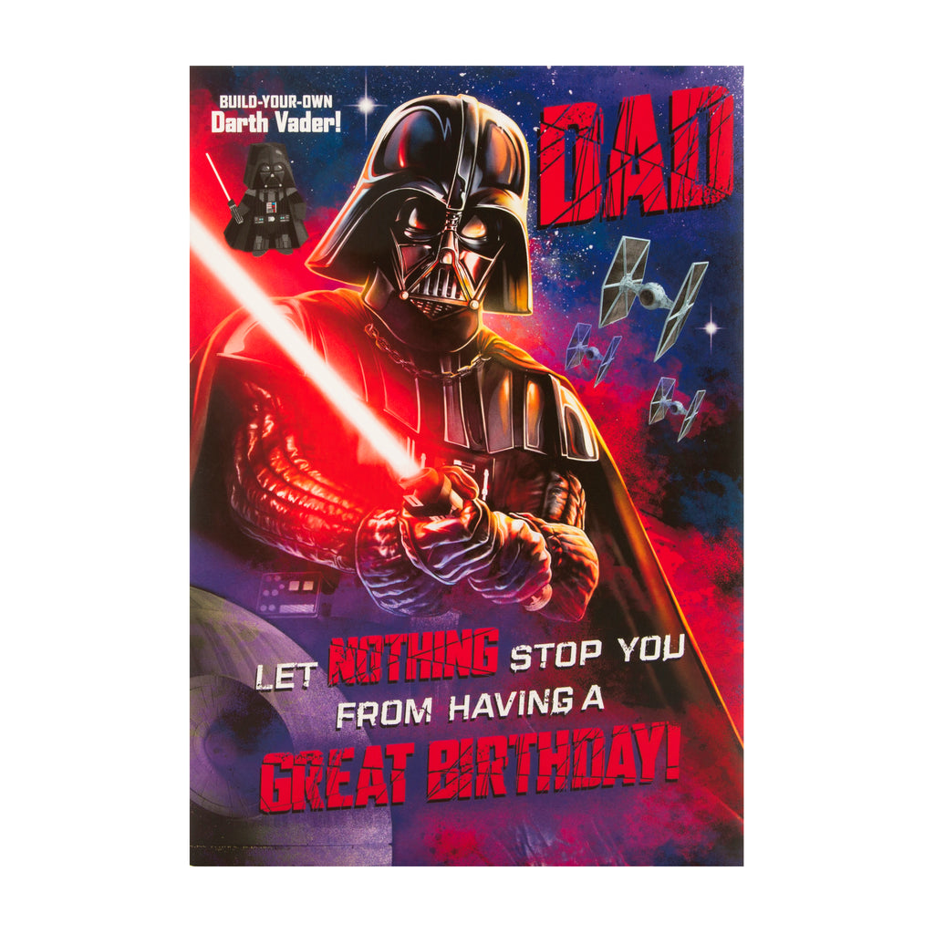 Birthday Card for Dad - Star Wars Darth Vader Design with Pop-out and Make Model