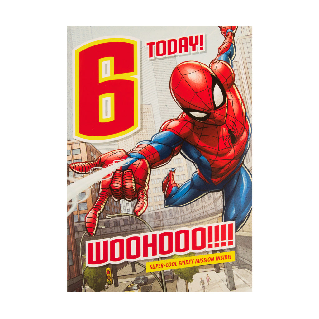 6th Birthday Card - Marvel Spider-Man Design