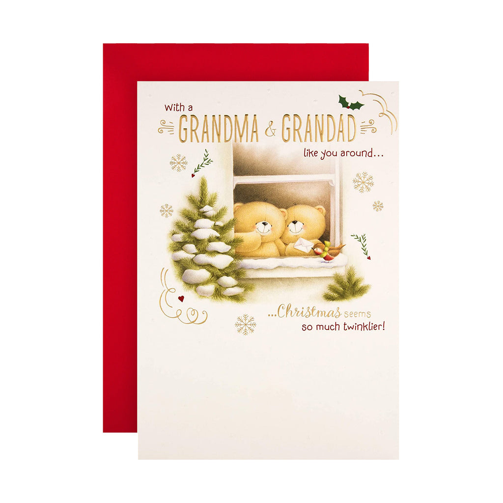 Christmas Card for Grandma & Grandad  - Cute Forever Friends Design