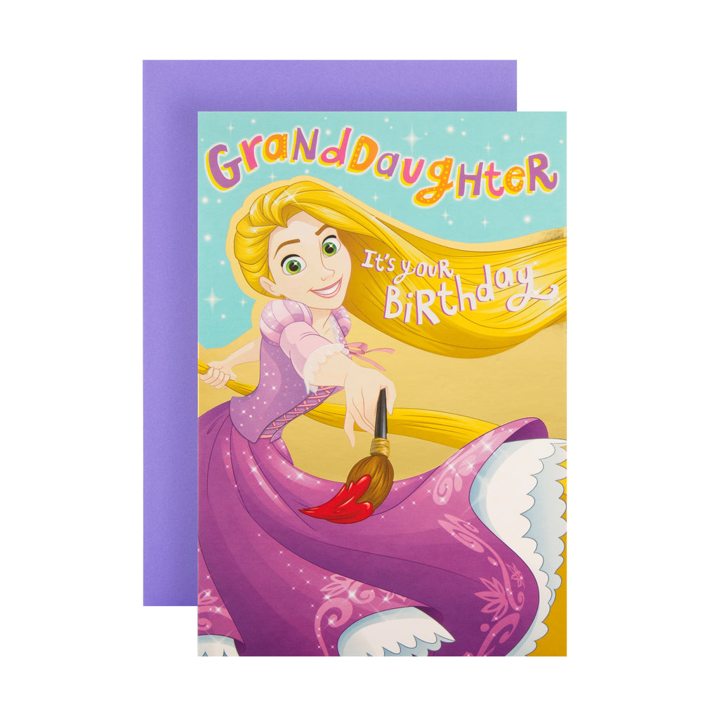 Birthday Card for Granddaughter - Disney Rapunzel Design