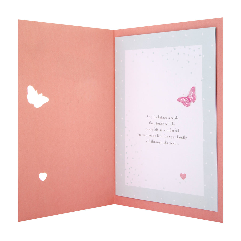 Recyclable Mother's Day Card for Mum - Classic Lucy Cromwell Design with 4-Page Insert
