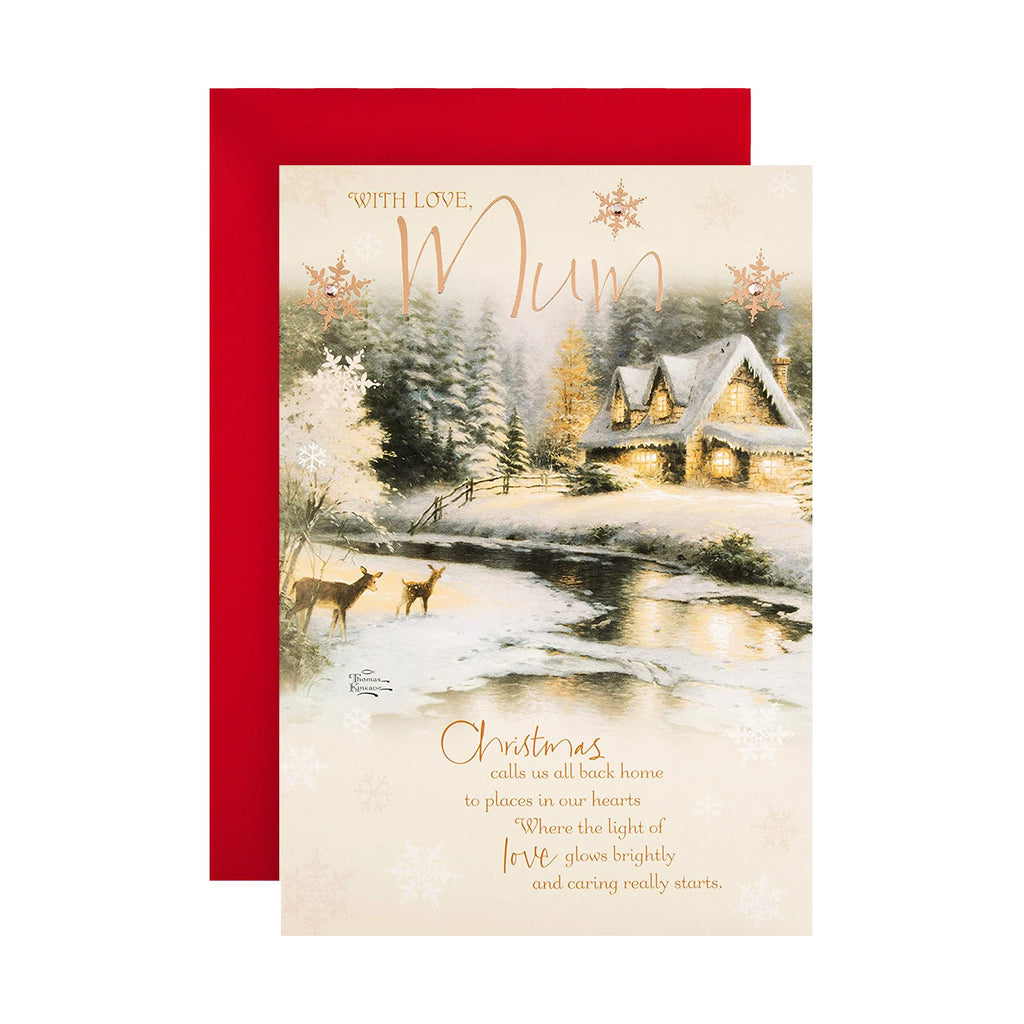 Christmas Card for Mum - Thomas Kinkade Design