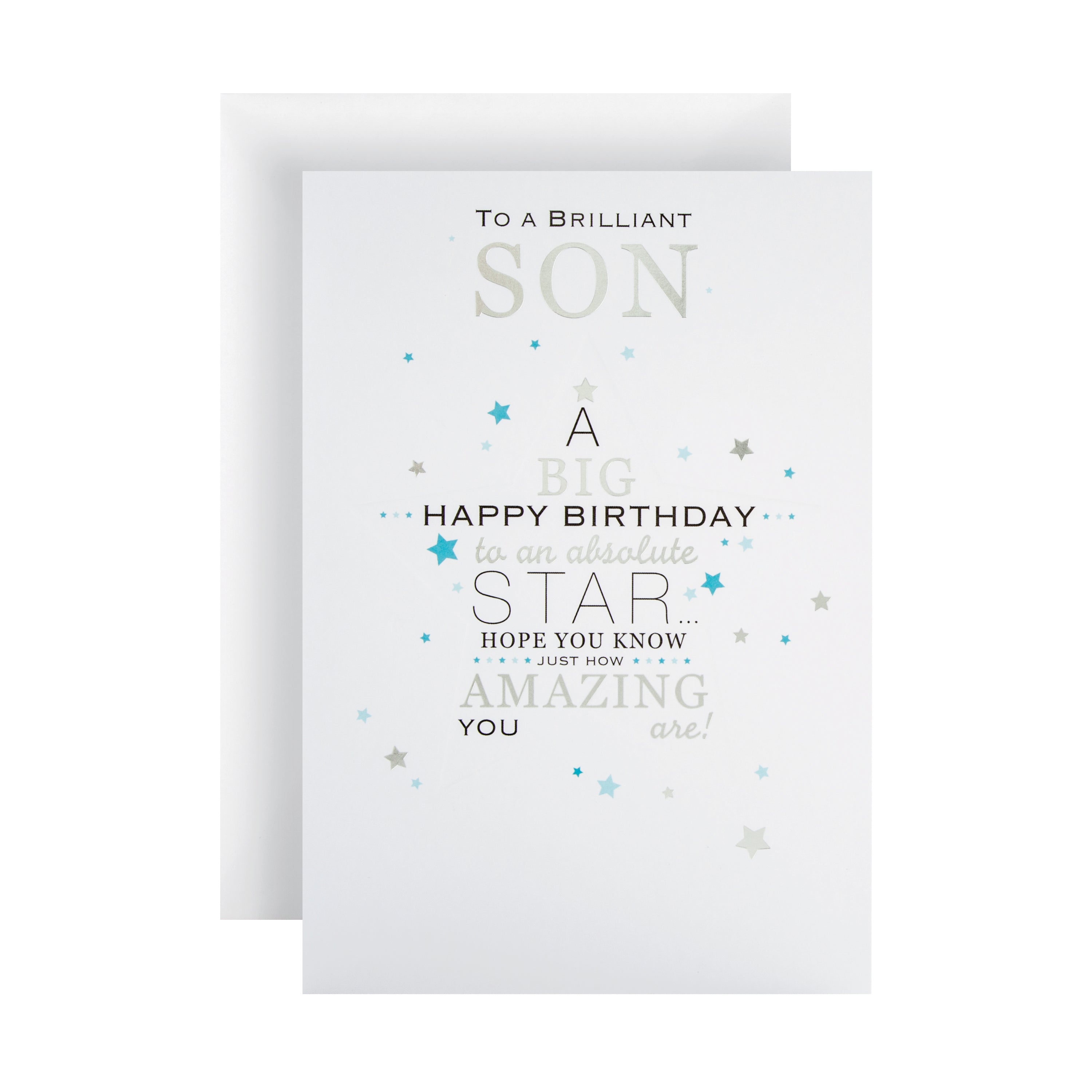Birthday Card Son Modern Embossed Design