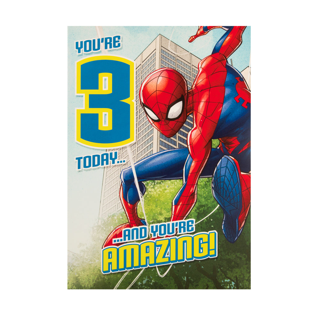 3rd Birthday Card - Marvel Spider-Man Design