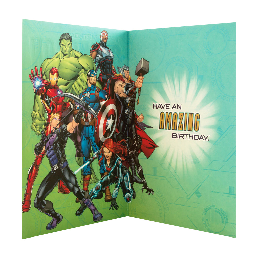 Birthday Card for Grandson - Marvel Avengers Design