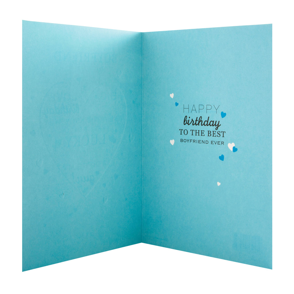 Birthday Card for Boyfriend - Modern Embossed Design