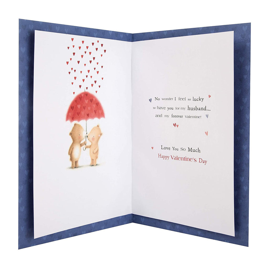 Valentine Card for Husband - Embossed Character Design with Verse
