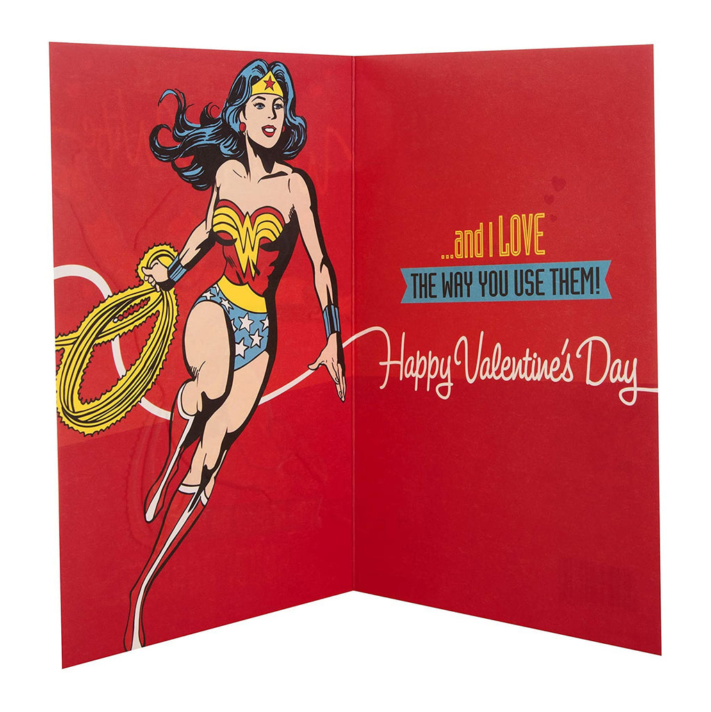 Wonder Woman Valentine Card for Wife - Embossed Design