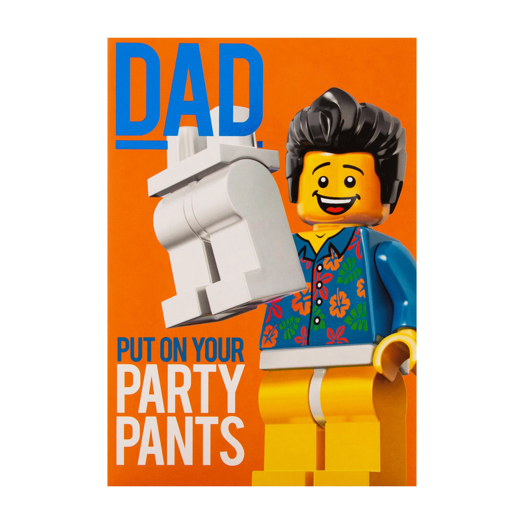 Father's Day Card for Dad - Lego Party Pants Design