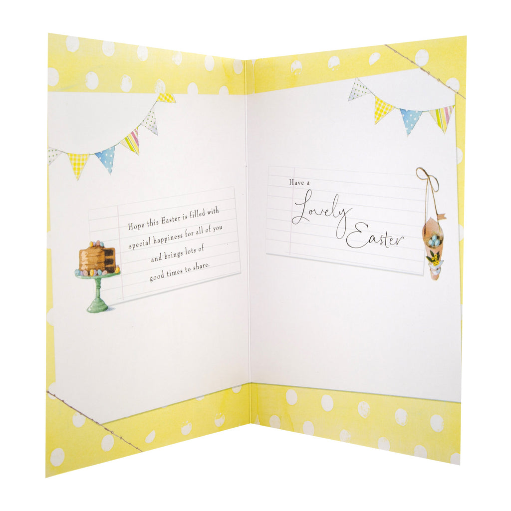Easter Card for Family - Classic 'Lucy Cromwell' Design with a 3D Add On and Holographic Foil