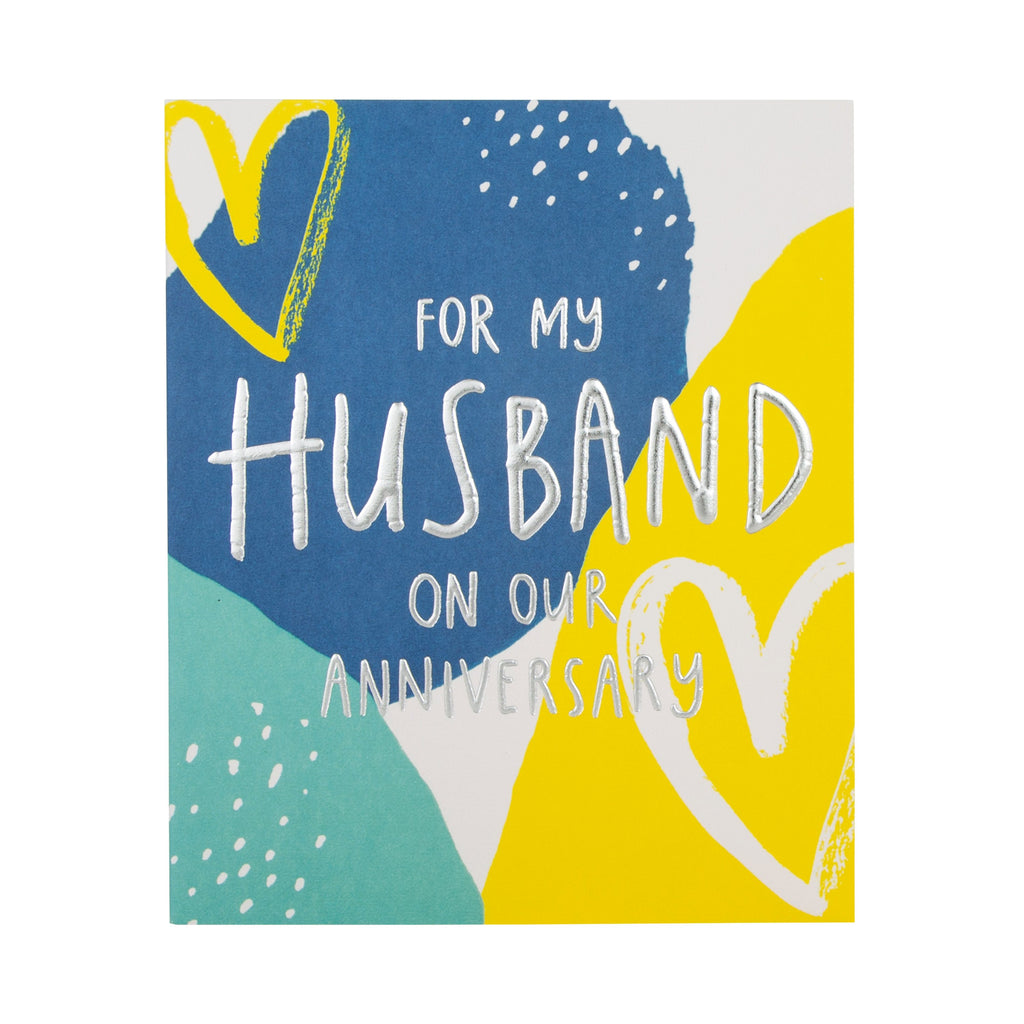 Anniversary Card for Husband - Contemporary Text Based Studio Collection Design