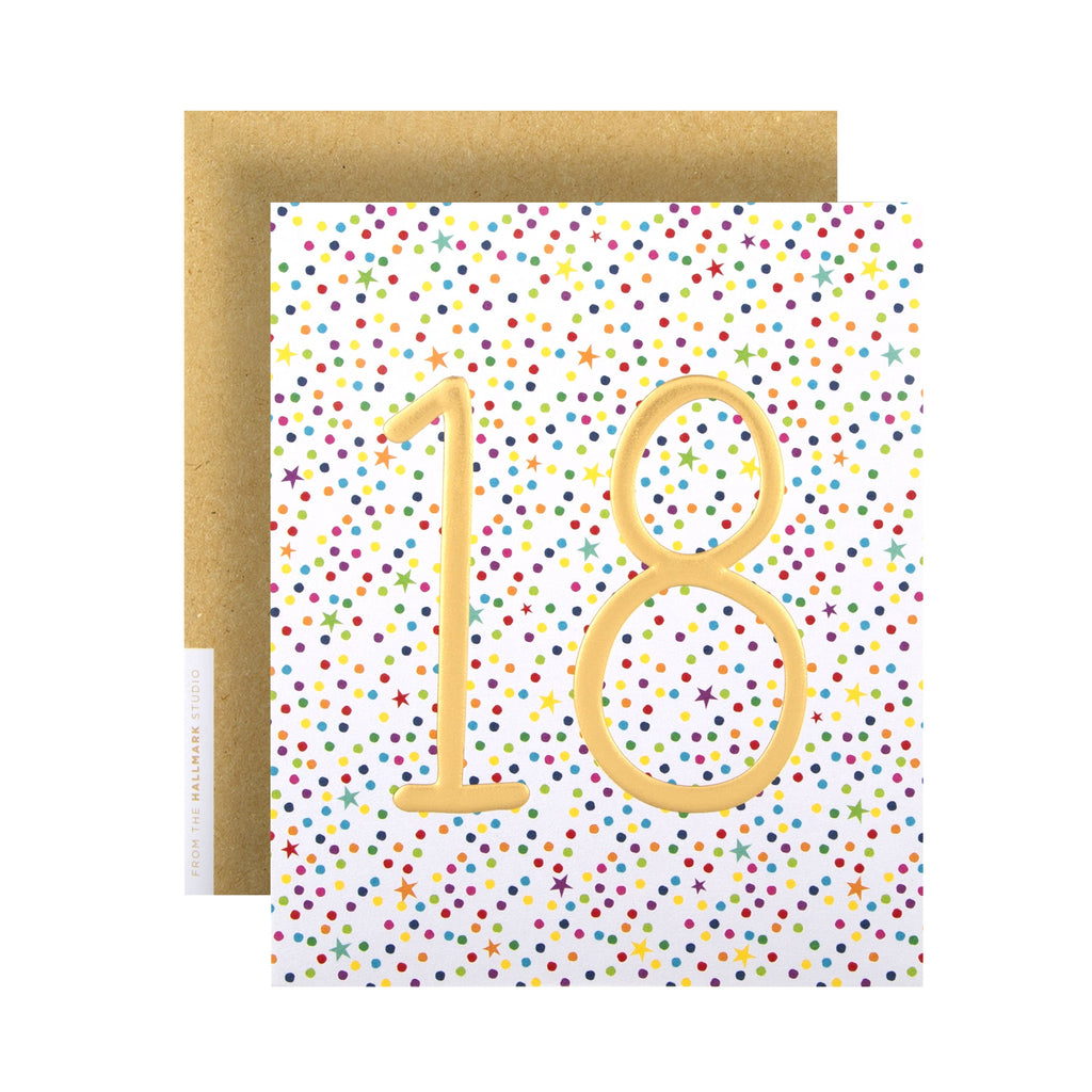 18th Birthday Card from Hallmark - Embossed Number Design