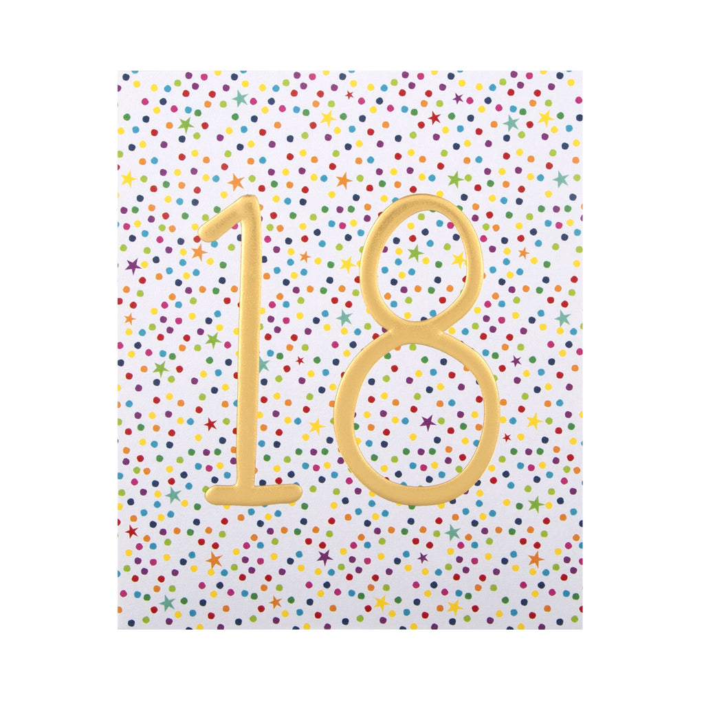 18th Birthday Card from Hallmark - Embossed Number Design