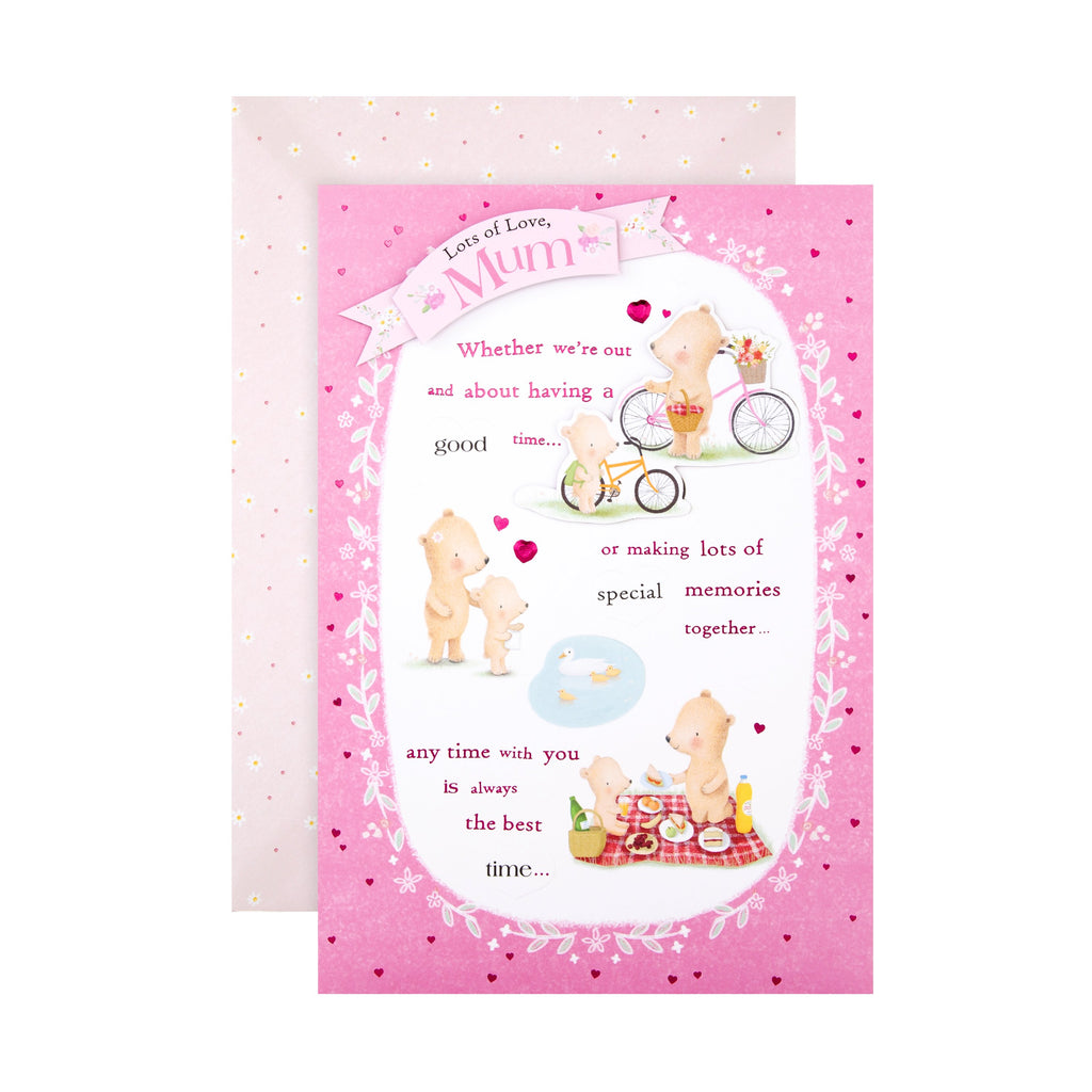 Recyclable Mother's Day Card for Mum - Cute Illustrated Design with Verse