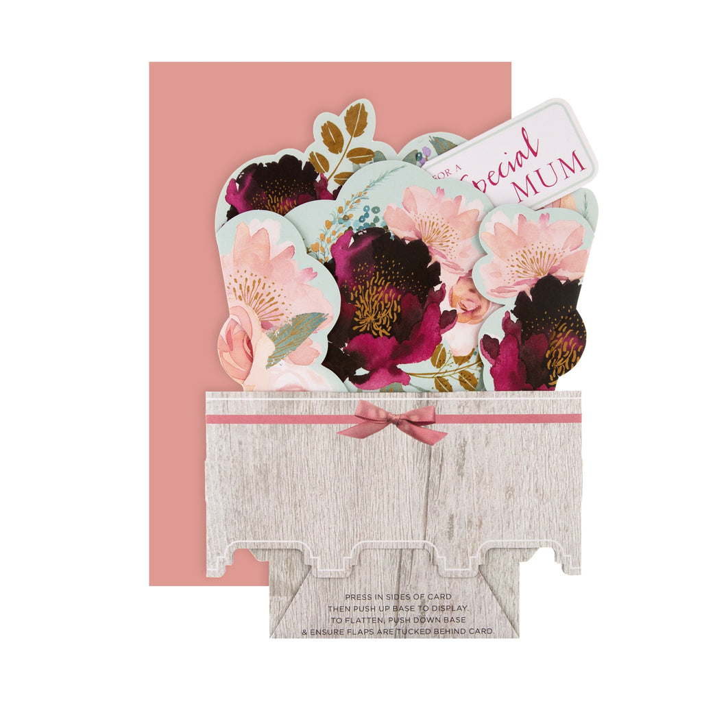 Mother's Day Card for Mum - Pop-up 3D Bouquet Design