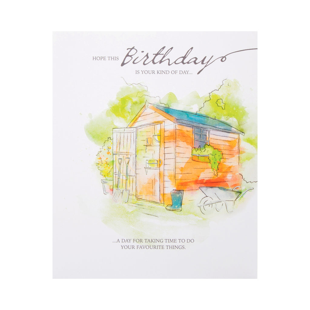 General Birthday Card - Garden Shed Design