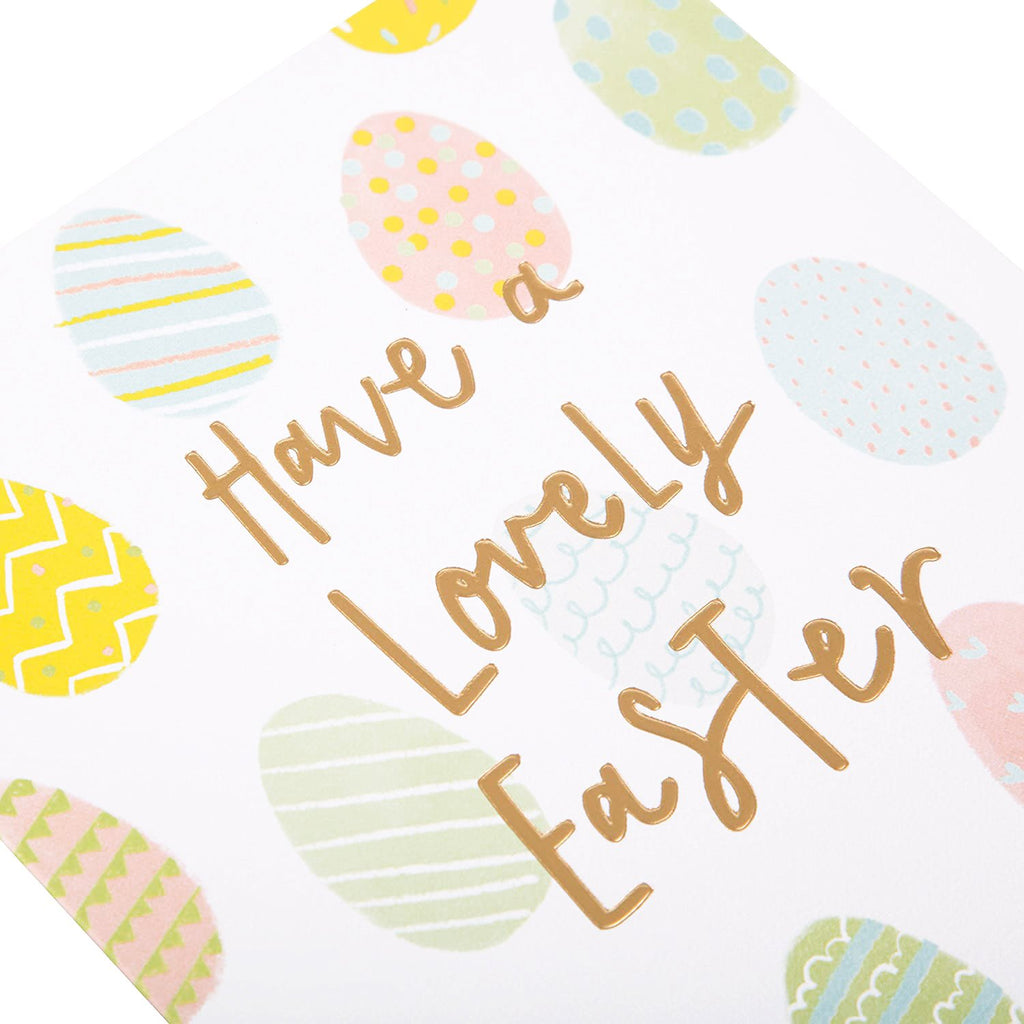 Blank Easter Card - Contemporary 'Hallmark Studio' Design with Gold Foil