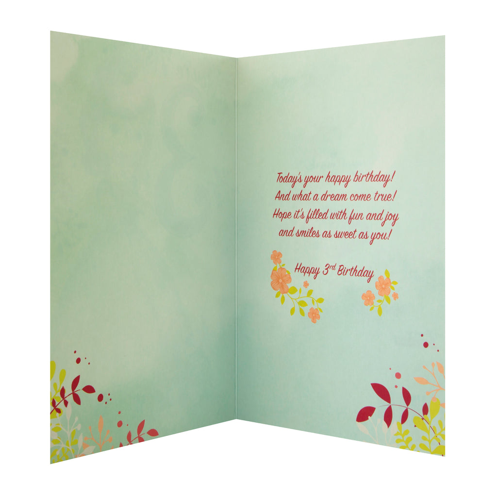 3rd Birthday Card - Disney Sofia the First Design