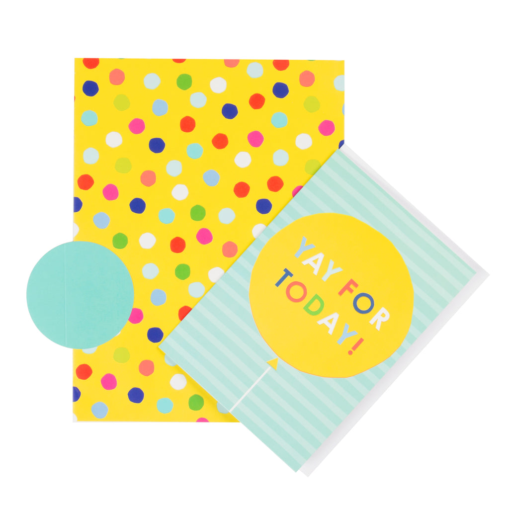 Birthday Wrapping Paper, Card and Gift Tag Pack - Spots and Stripes