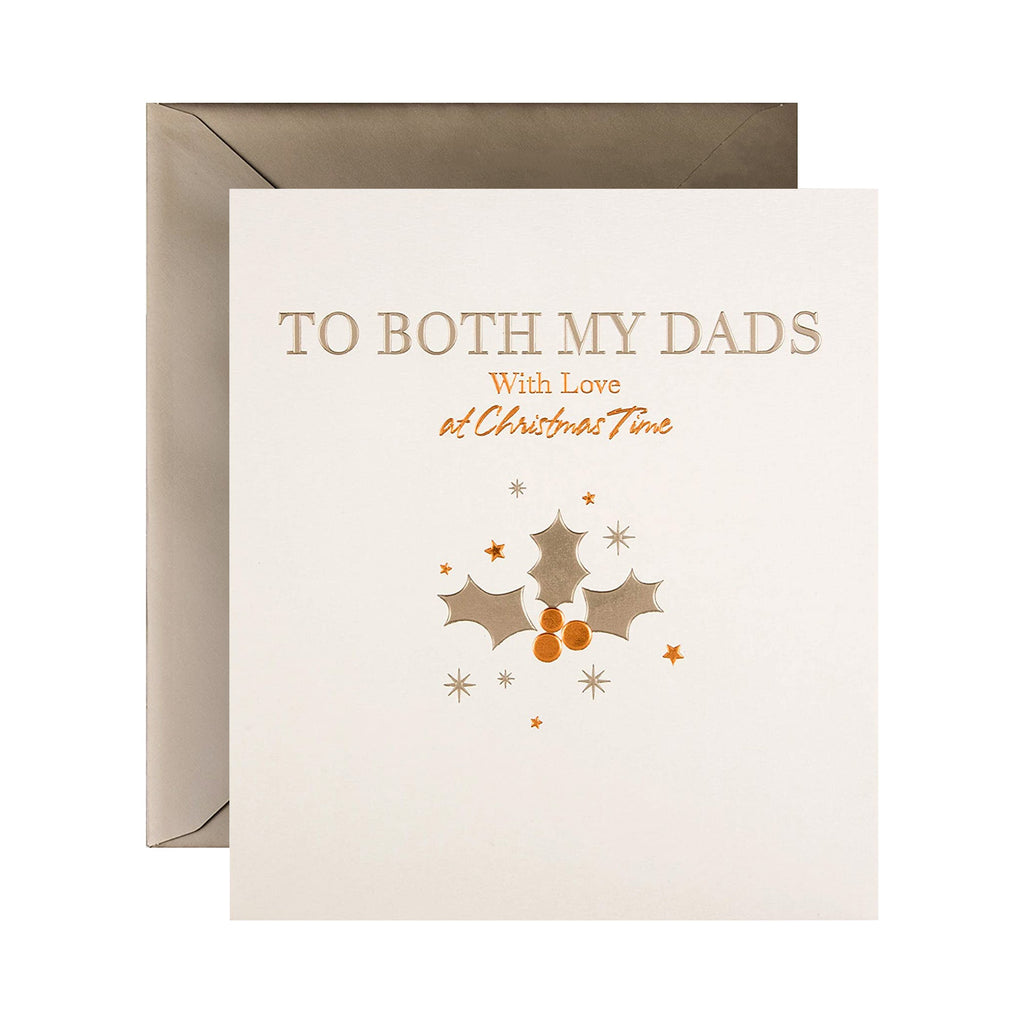 Christmas Card For 'Both My Dads' from The Hallmark Studio - Embossed Silver And Copper Foil Design