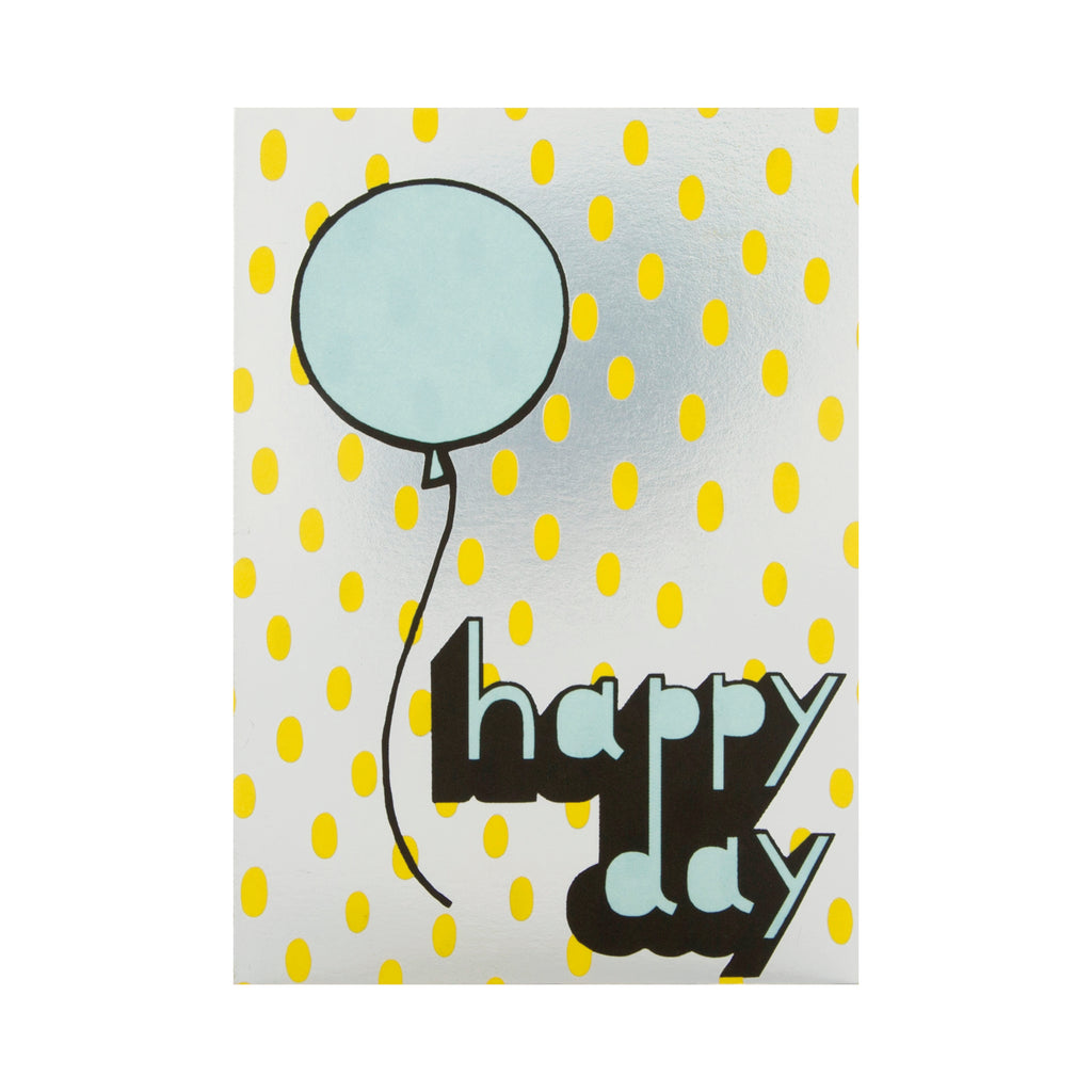 General Birthday Card - Balloon Design with Holographic Foil