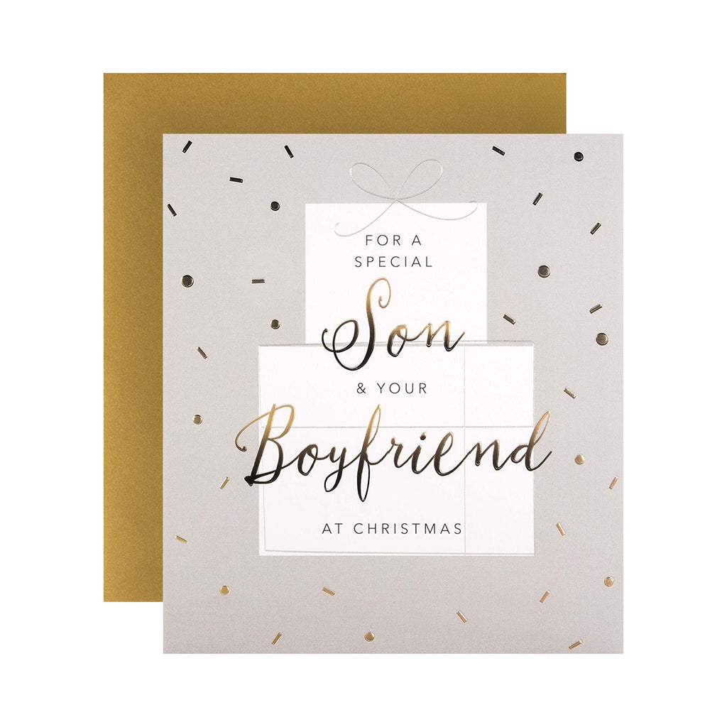 Christmas Card for Son & Boyfriend  from The Hallmark Studio - Embossed Ombre Foil Design
