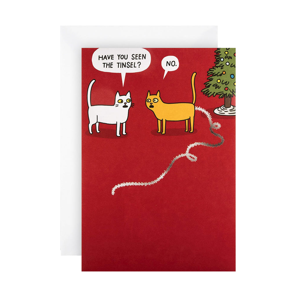 Funny Christmas Card - Shoebox Collection Cat Cartoon Design