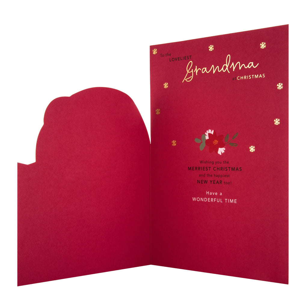 Christmas Card for Grandma - Die-Cut Forever Friends Design