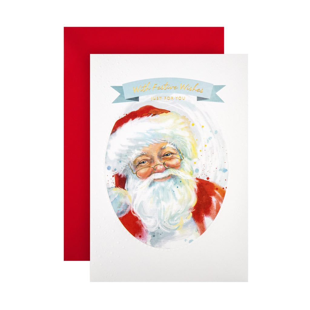 General Christmas Card - Traditional Illustrated Santa Design