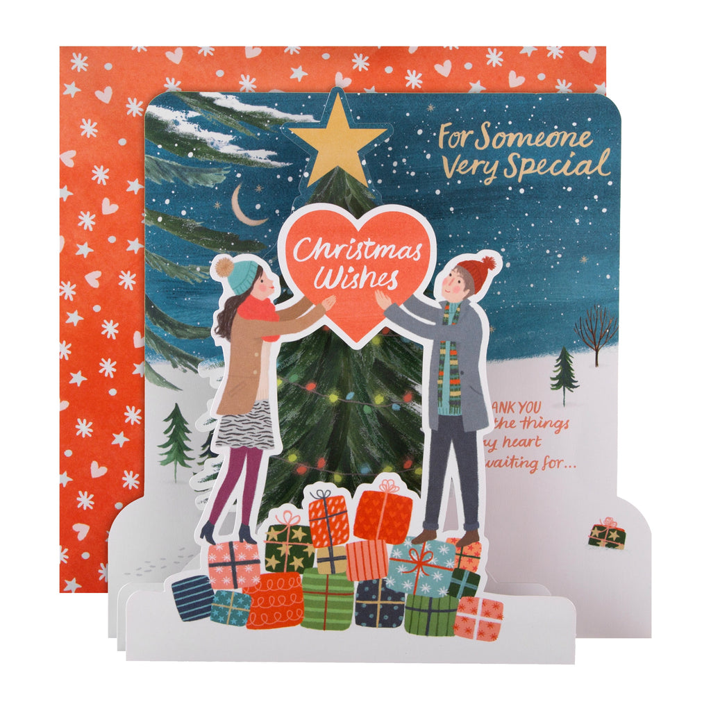 Christmas Card for Someone Special - Moonlit Night Fold Out Design