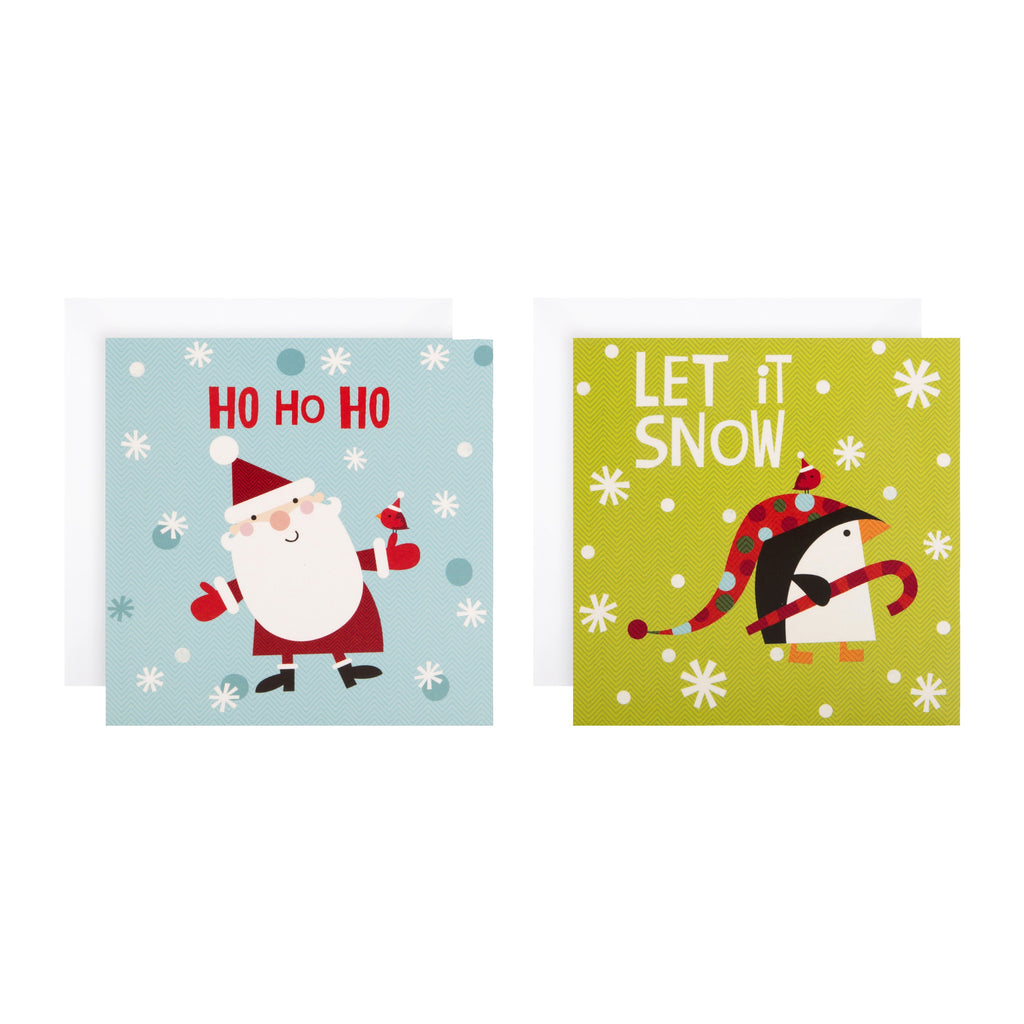 Fun Character Mini Charity Christmas Cards - Pack of 30 in 2 Designs