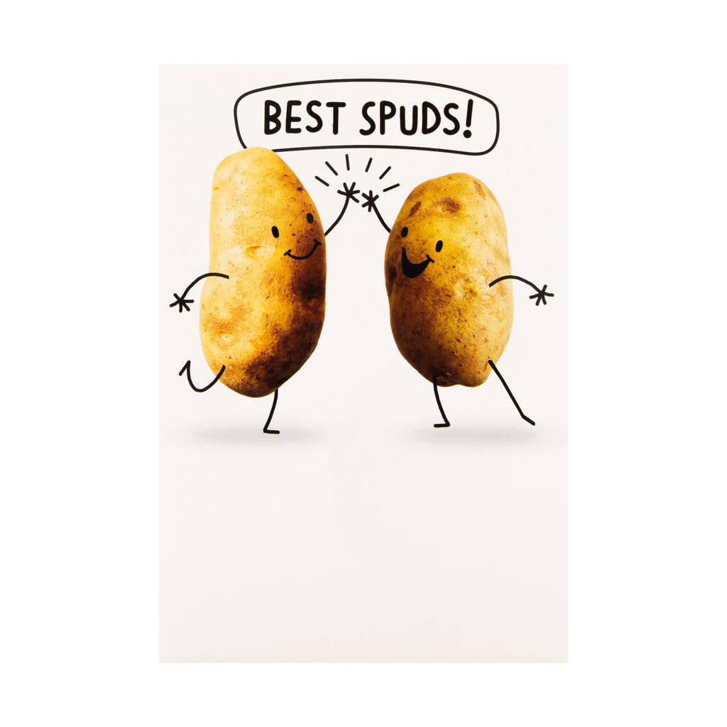 Birthday card for Friend from The Hallmark Studio - Funny Shoebox Spuds Design