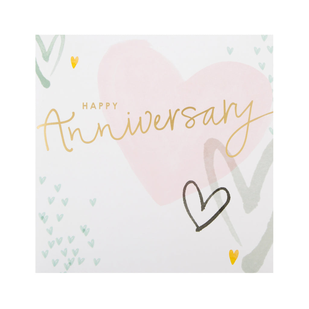 General Anniversary Card - Contemporary Hearts Design