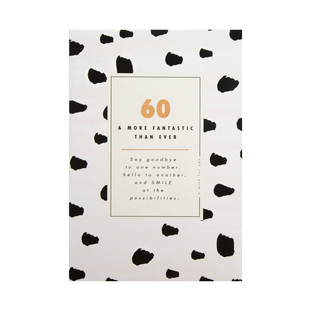 60th Birthday Card - Contemporary Text Based Design