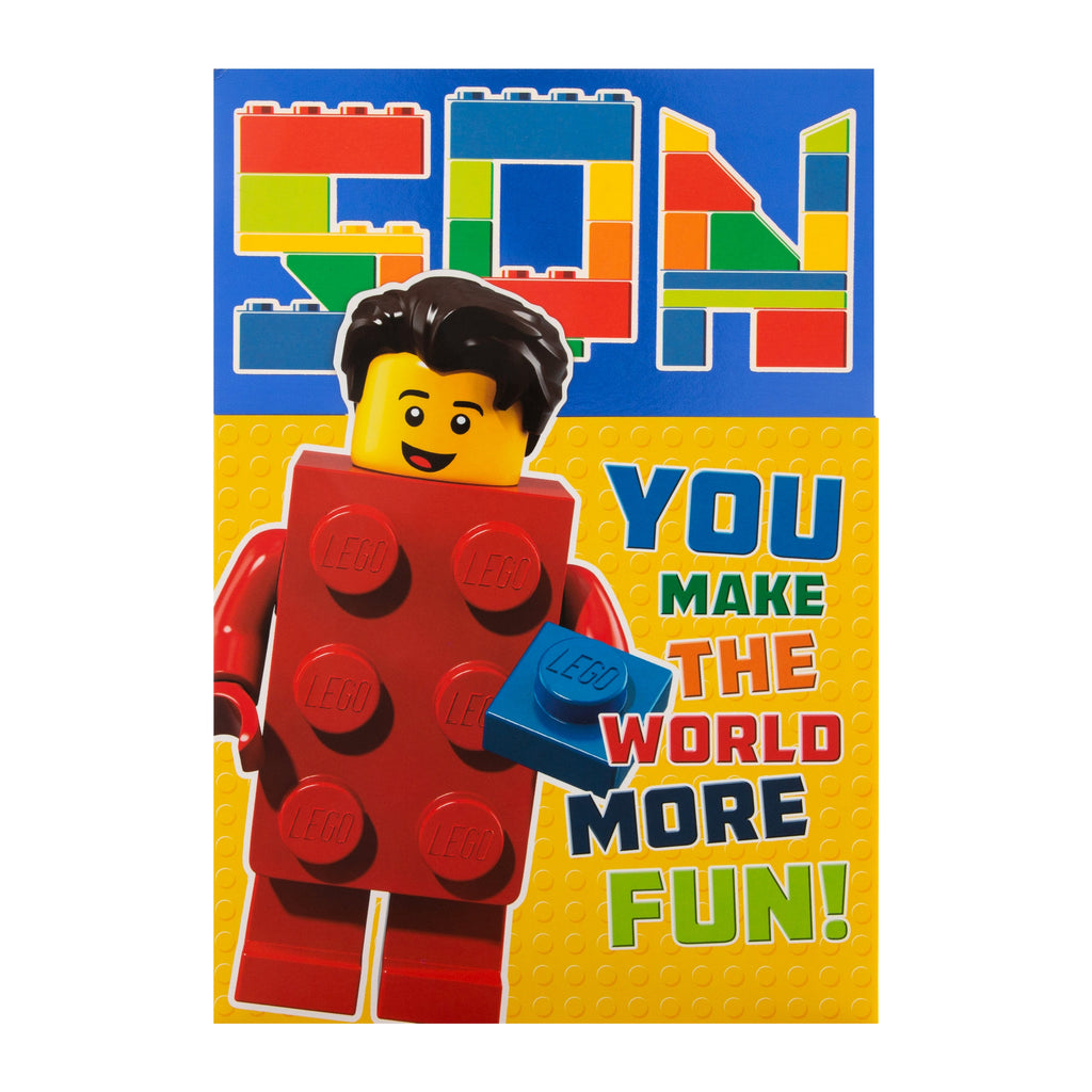 Birthday Card for Son - Lego Brick Character Design