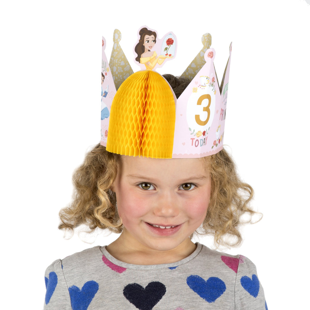 Multi-Age Kids' Birthday Crown Card from Hallmark - Disney Princess Design