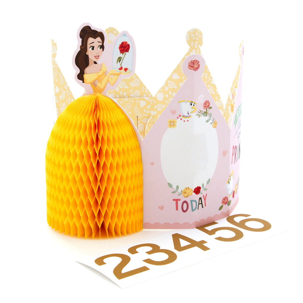 Multi-Age Kids' Birthday Crown Card from Hallmark - Disney Princess Design