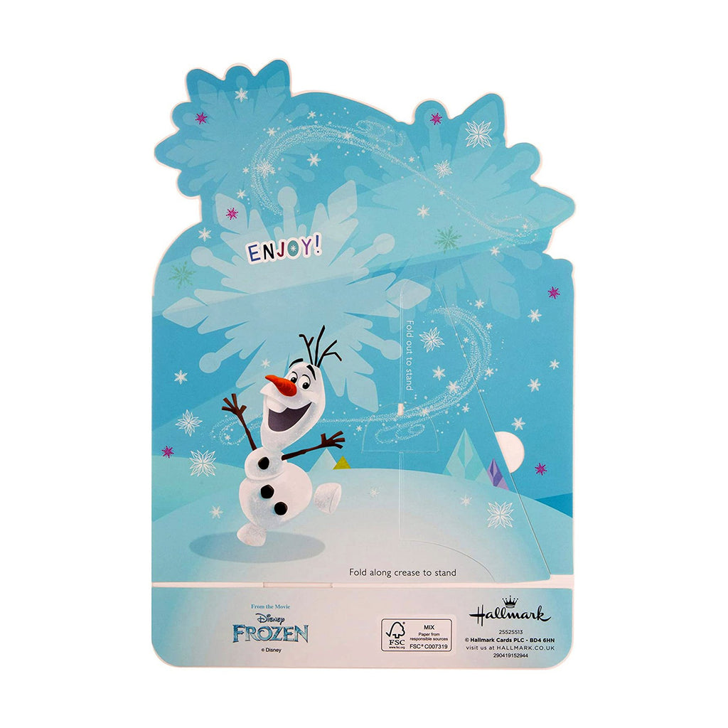 Kids' Birthday Card - 3D Paper Wow Disney Frozen Olaf Design