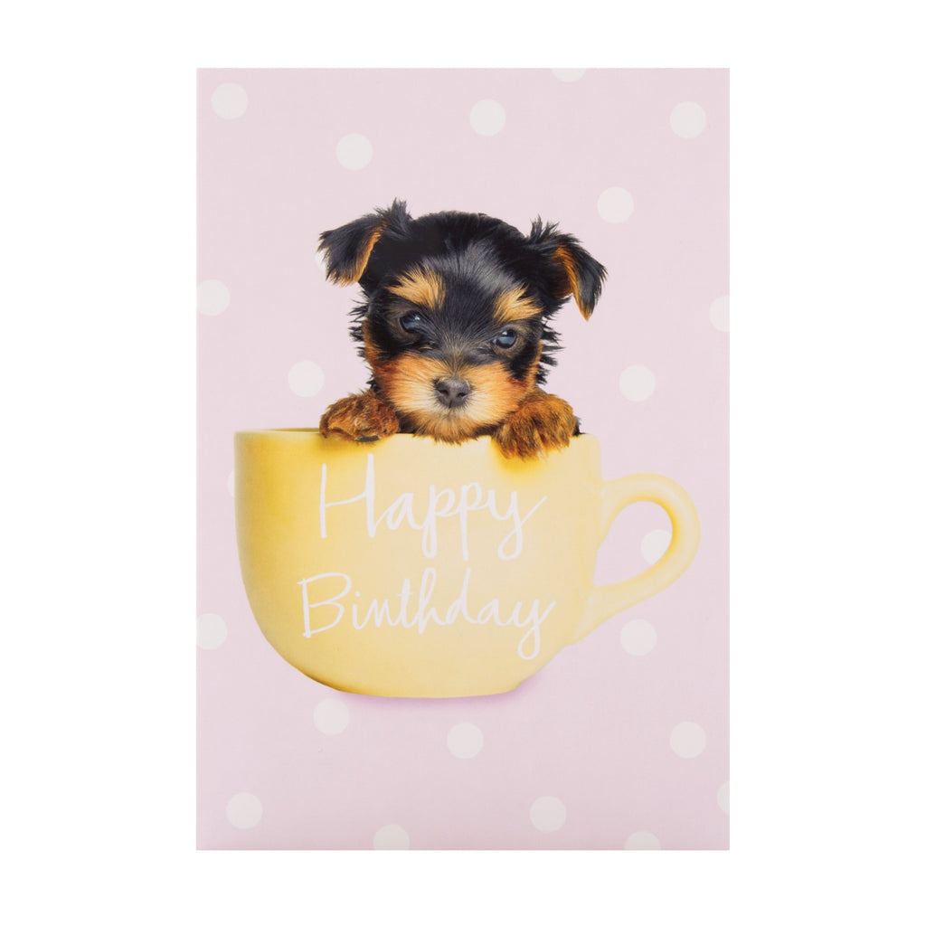 Birthday Card from Hallmark - Pup in a Cup Design