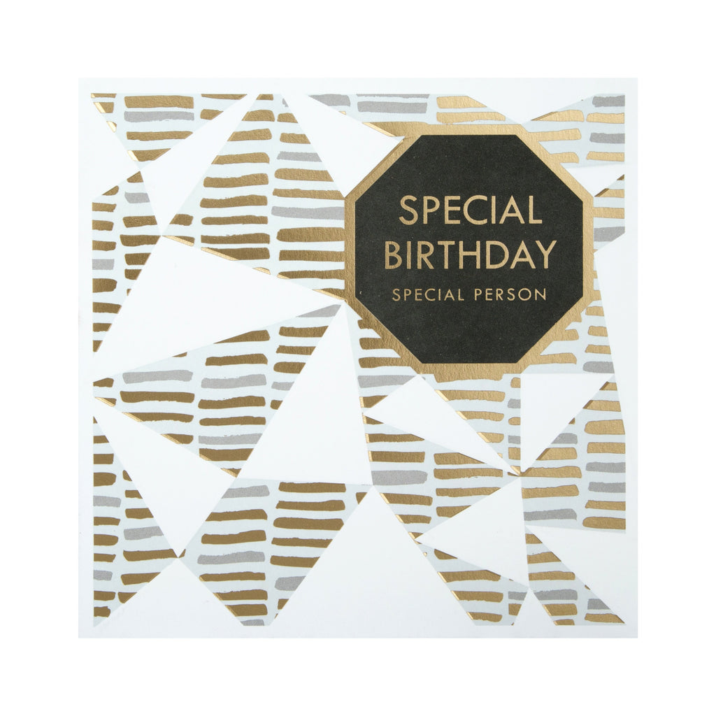 Milestone Birthday Card for Someone Special - Contemporary Geometric Pattern Design