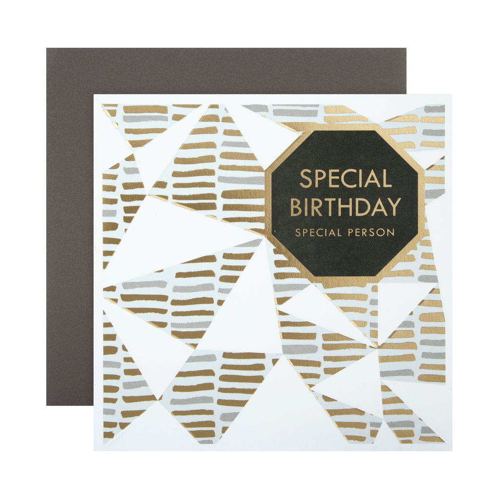 Milestone Birthday Card for Someone Special - Contemporary Geometric Pattern Design
