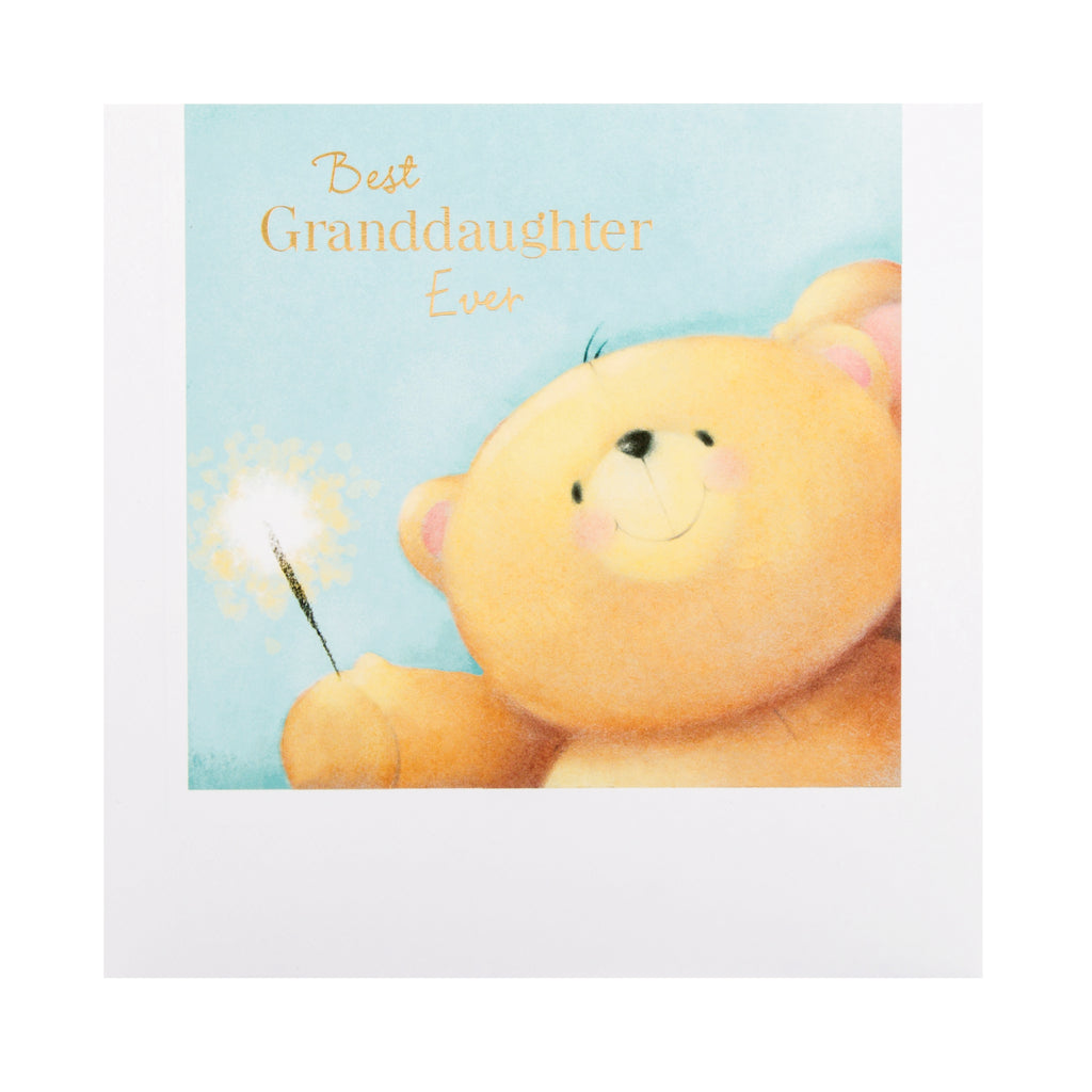 Birthday Card for Granddaughter - Cute Forever Friends Design