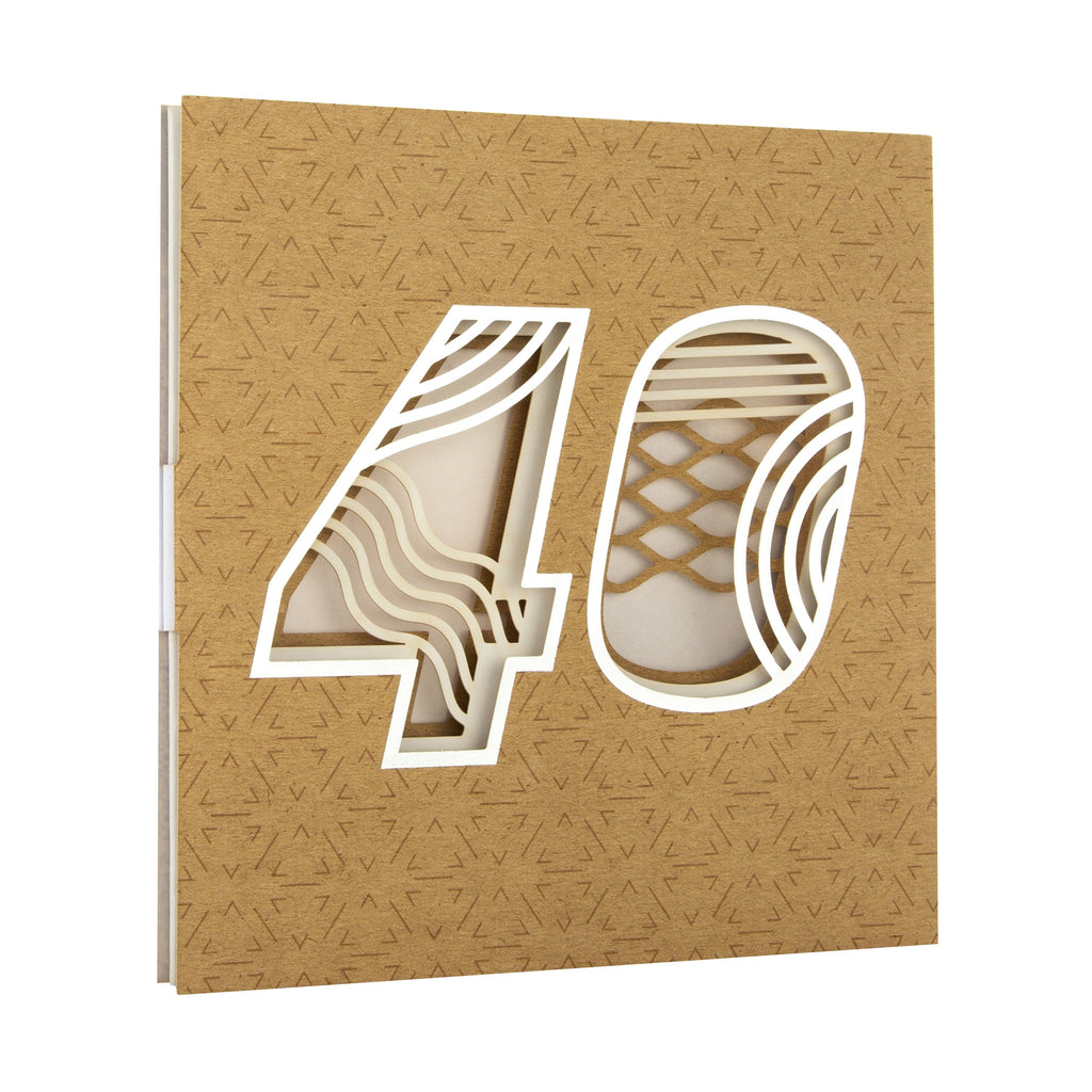 40th Birthday Card - Concertina Style 3D Design