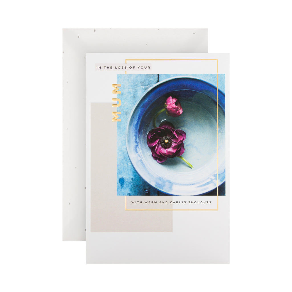 Loss of Mum Sympathy Card - Contemporary Embossed Photographic Design