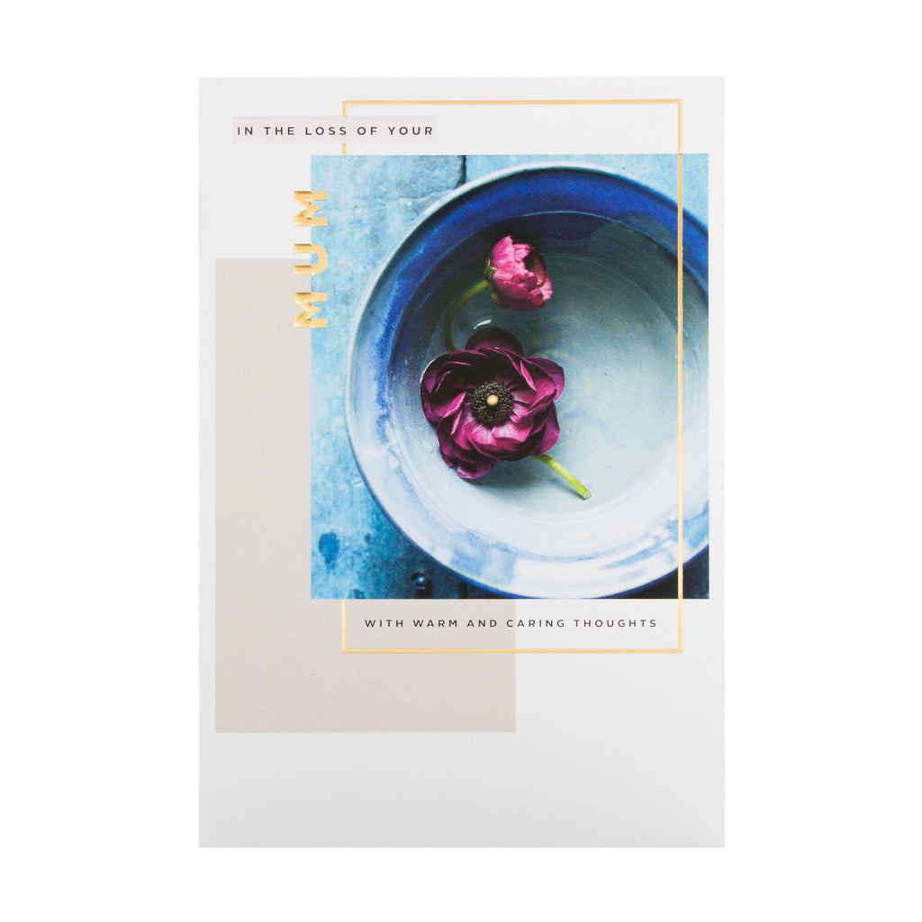 Loss of Mum Sympathy Card - Contemporary Embossed Photographic Design